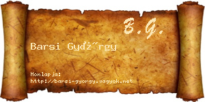 Barsi György névjegykártya
